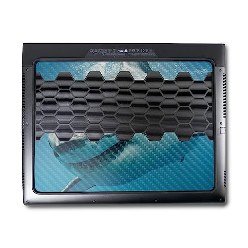 Image of MightySkins Carbon Fiber Skin Compatible with Alienware M18 R1 (2023) Full Wrap Kit - Great White Shark | Protective, Durable Textured Carbon Fiber Finish | Easy to Apply | Made in The USA