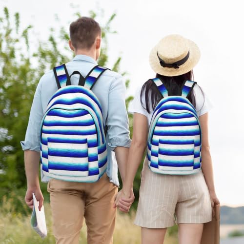 Mochila de lona de gran capacidad CHAbu Ocean Waves con diseño clásico de pájaros 6