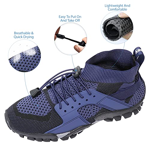 Mexyz Men Women Water Hiking Shoes Trail Running Shoes Orthopedic Slip Resistant High Top Aqua Wading Shoes For Fishing River Creek Swim Walking Sneakers Blue #TOP1