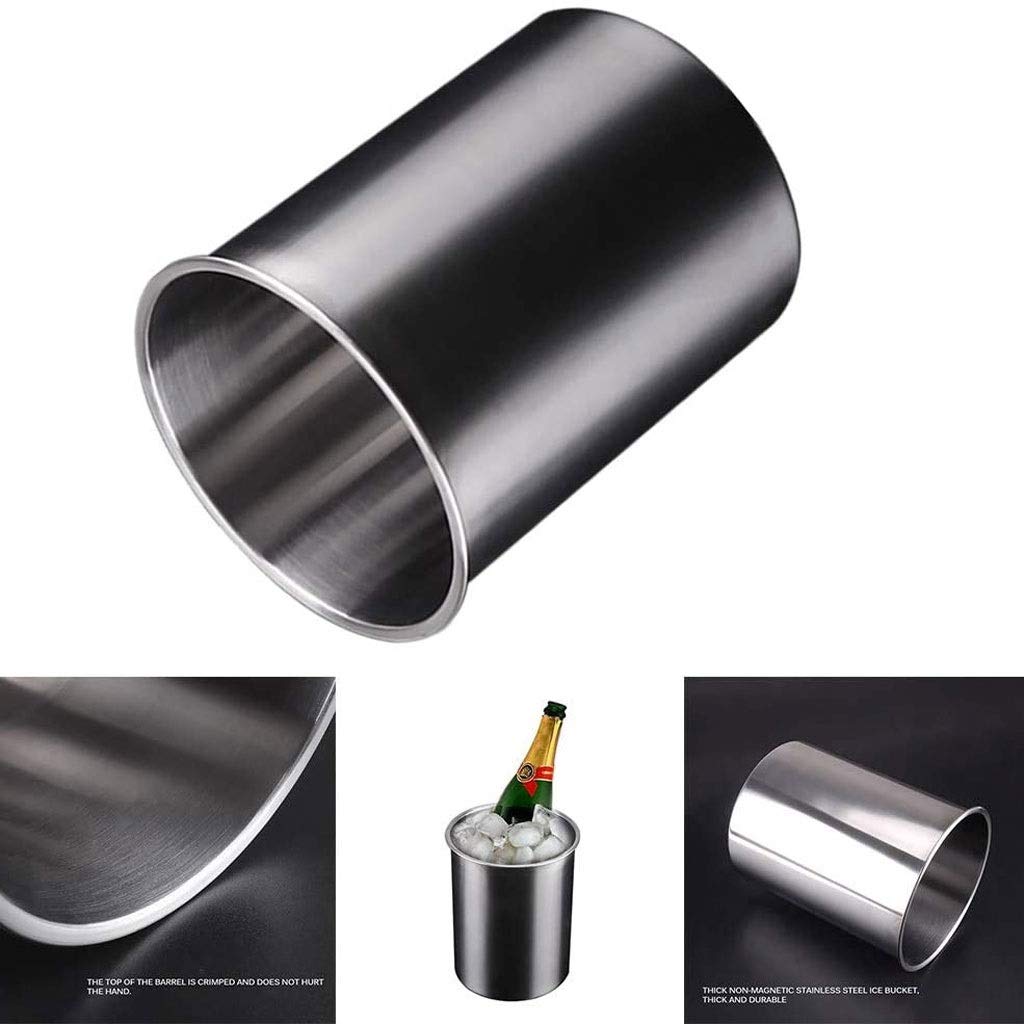 Der doppelwandige Weinkühler-Eimer aus Edelstahl hält stundenlang kalt. Weinflaschenkühler, isolierter Champagner-Bier-Eiskübel