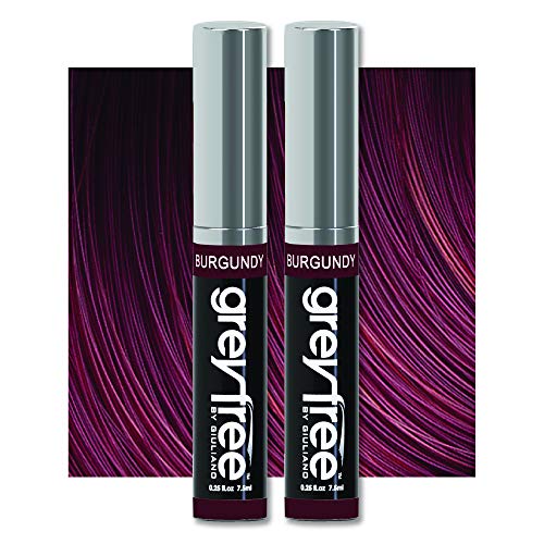 Root touch up, temporary hair color to cover gray hairlines, eyebrows, Mustache & Beards Greyfree 2 PACK (BURGUNDY)