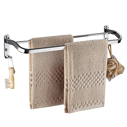 Porte-serviettes safehappy 60 cm double barre support mural antirouille