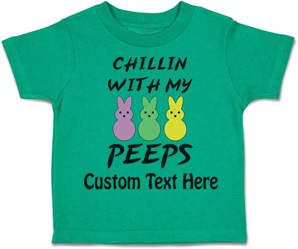 Custom Toddler T-Shirt Chillin with My Peeps Bunny Funny Humor Easter Bunny Cute