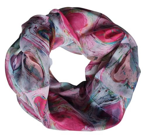 zarolo Damen Loop Schal, Schlauchschal dünn, dünnes Halstuch, Rundschal...