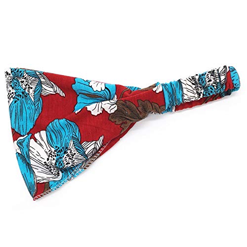 Miniatura 8 de Bohend Paquete de 10 diademas bohemias con flores anchas para el cabello, estilo bohemio, banda elástica para uso diario, accesorios para el cabello