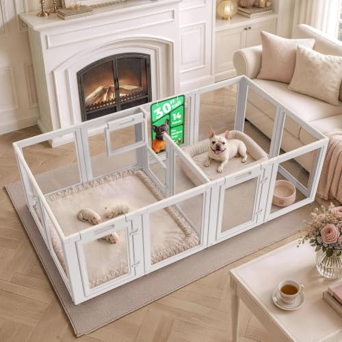 Image of FXW AuraSpace Acrylic Dog Playpen with Whelping Door, 30 inch H