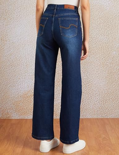 Image of Amazon Brand - Symbol Women Wide Leg Jeans (High Rise | Full Length) (Available in Plus Sizes)
