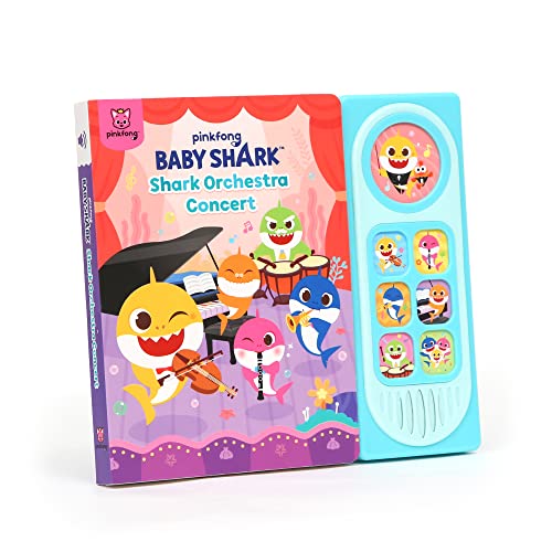 Baby Shark Shark Orchestra Concert 7 Button Sound Book, Baby Shark Children's Sound Books, Interactive Learning Books For Toddlers, Learning & Education Toys, Baby Shark Gifts For Babies Cover
