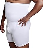QORE LOGIQ Tummy Control Shapewear Compression Shorts, Waist Compression, Mens Shapewear Tummy Control, Girdles for Belly Fat (White, 3XL)