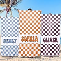 Sleeleece Custom Beach Towel,Personalised Beach Towel for Adults Kids,Travel Bath Towel Microfiber Personalized Name Towel,Quick Dry Sand Free Lightweight Towel for Bath Beach,Pool Party,Swimming