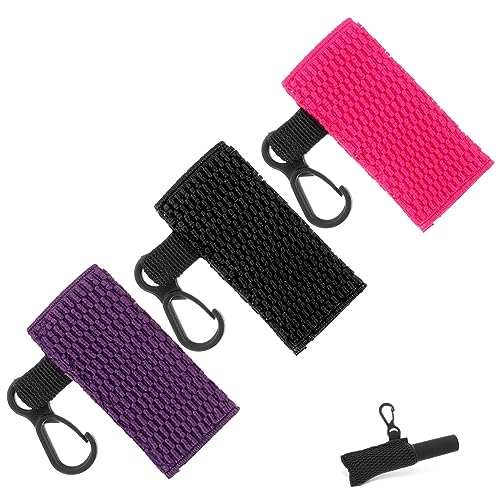 Ipetboom 3piezas Estuche Protector Para Lápiz Labial De Punto Fundas Clip Para Lápiz Labial Llavero Práctico Para Guardar Bolso o Llavero