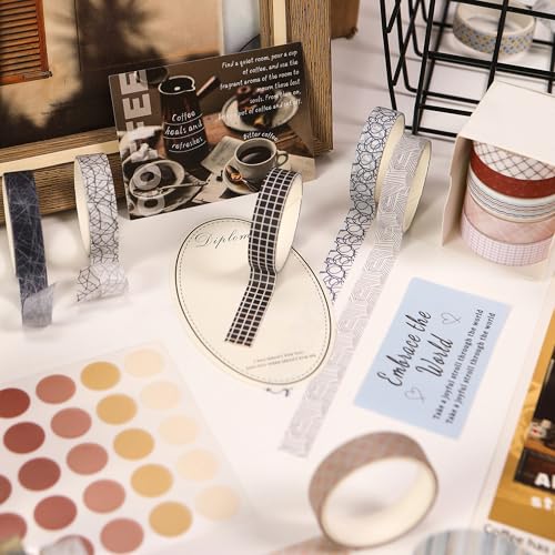 Suministros de diario de viñetas con cinta washi decorativa para planificadores 7