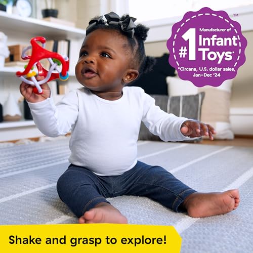 Image of Baby Einstein Slide & Swirl Sensory Ball, Multisensory Baby Toy with Textured Beads, Rattle Sounds & Easy-Grip Design, Ages 3 Months+