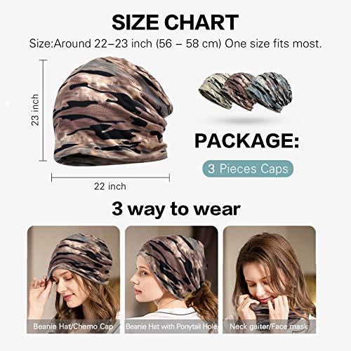 Image of Ababalaya Women's Kinds of Lace /Floral /Print /Cotton Chemo Cap Hair Loss Beanie Nightcap Pack