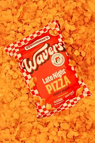Image of WAVERS by Doughbrik's Snacks, Late Night Pizza Flavor 0.5 oz Bags, Crispy Crunchy Texture Perfect Anytime Snack Made in the USA (6-Pack)