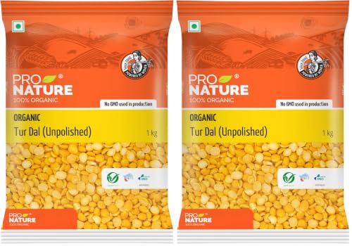 Image of Pro Nature 100% Organic Tur Dal /Arahar Dal - 1kg (Pack of 2)