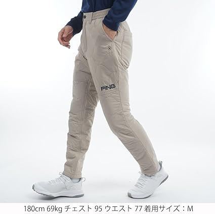 Amazon | [ピン アパレル] メンズ 中綿 ロングパンツ (保温・全方向