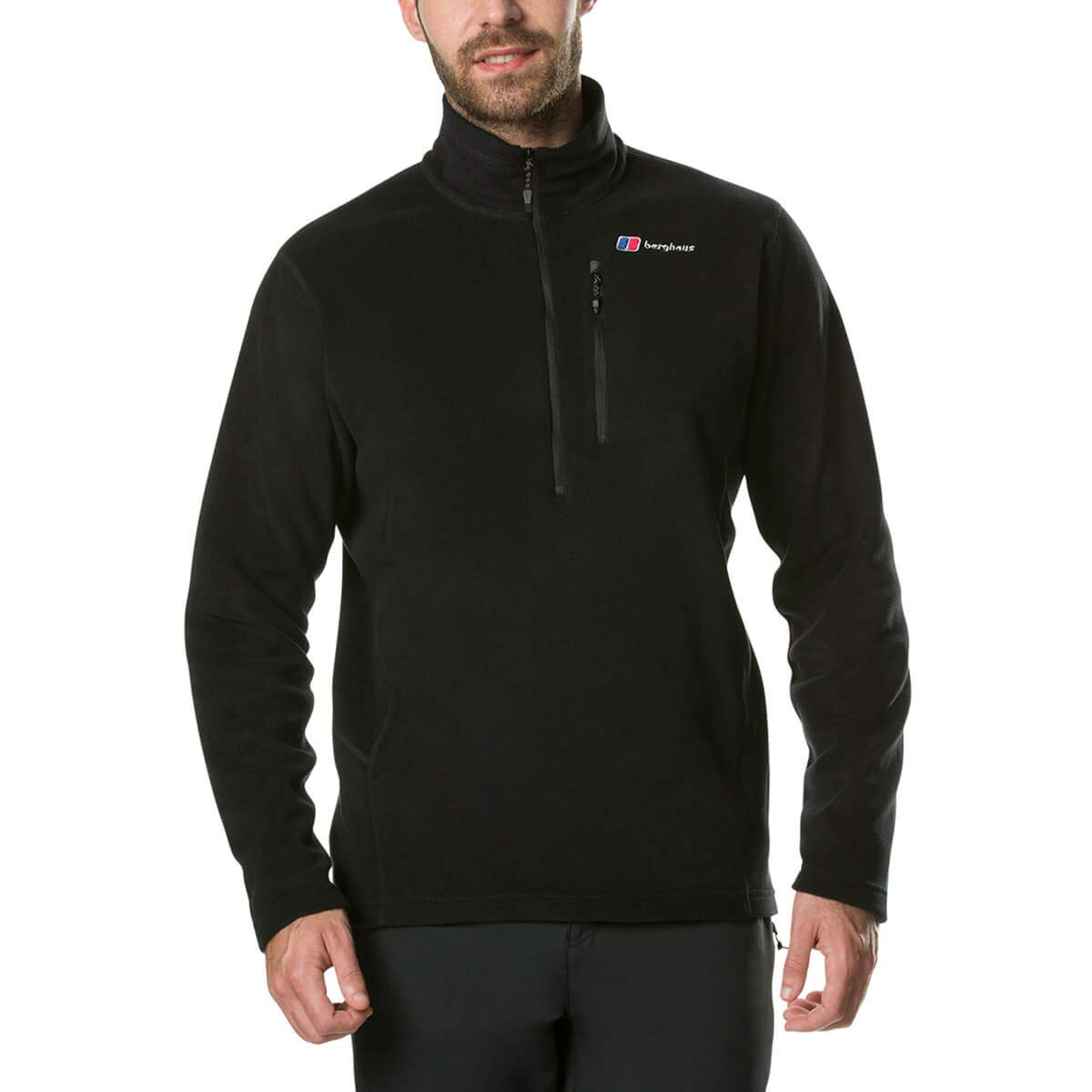Berghaus Men's Prism Micro Polartec Fleece Half Zip Jacket Fleece Half Zip, Black, L