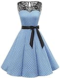 Ärmellos 1950er Kleid aus Spitzen,Baumwolle und Elastan, Knielang,mit abnehmbarer Band