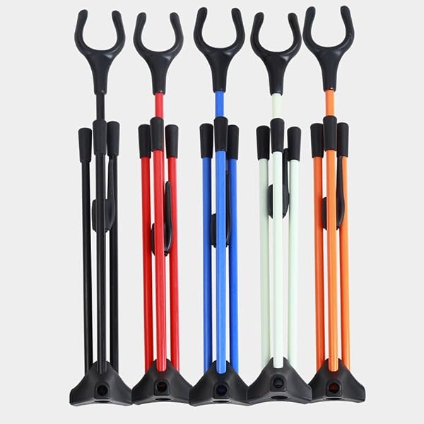 NINMORTH Support pliable pour arc recourbé, arc de chasse, arc long – Support léger en fibre de verre avec base triangulaire stable - 4