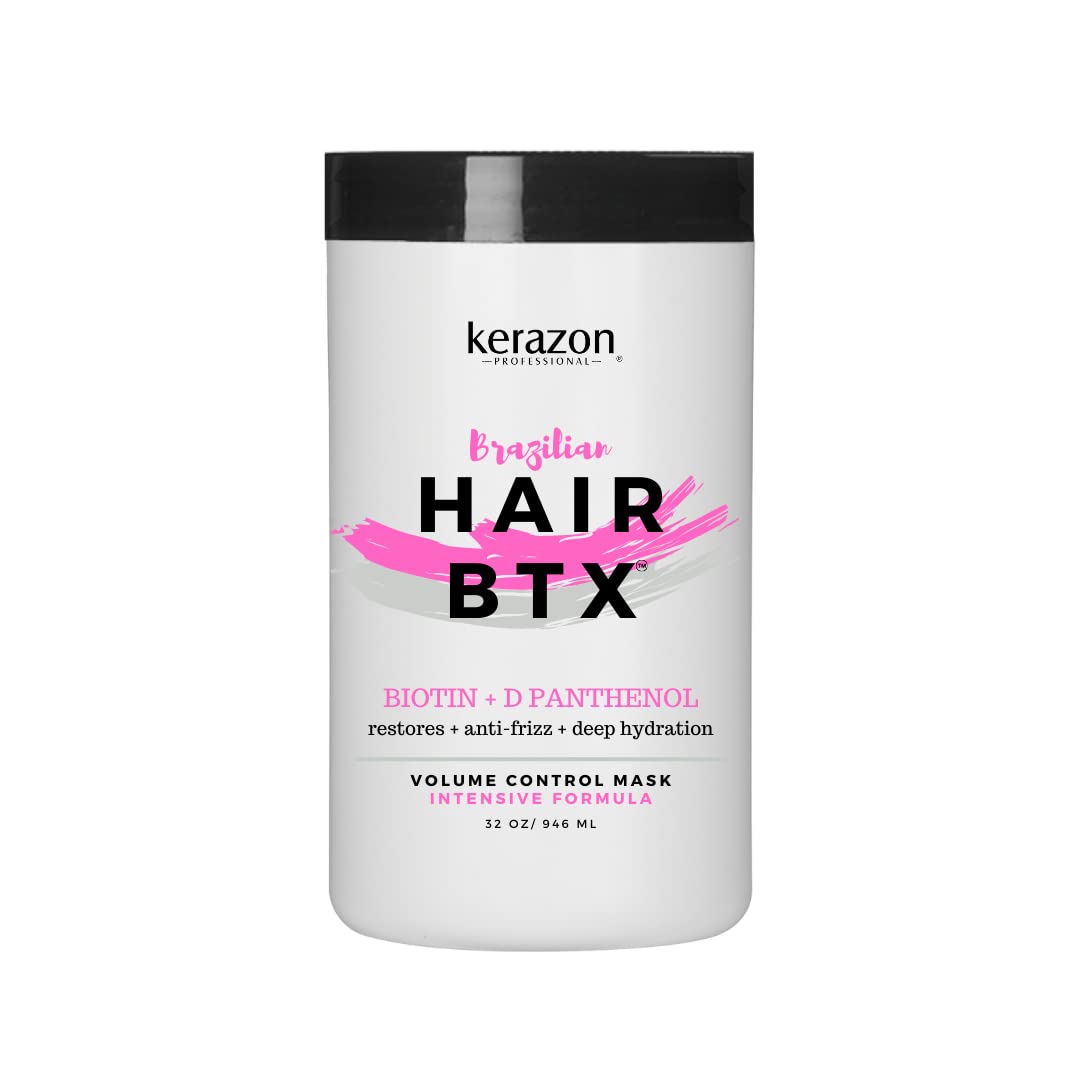 Intensive Brazilian Hair BTX Treatment 32oz 946ml For All Hair Types, Thermal Activated Hair Mask Damaged Dry Repair and Long Lasting Volume And Frizz Control. Salon Size Packaging may vary.