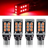 DYEKNEE Pack-4 Car T15 LED Reversing Light, W16W 912 921 906 Stable IC Decoded Driver Canbus Error-free Bulb Replacement, 2835-15SMD Instant Start Waterproof Bulb, Universal for Most Cars (Red)