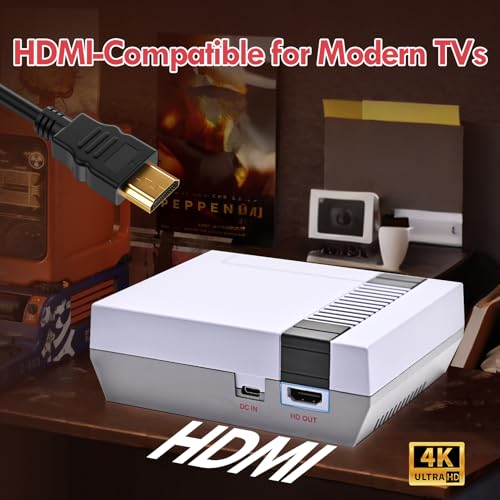 Retro Gaming Console with 621 Built-in Games, Retro Game Console for NES, HDMI Classic Mini Entertainment System for Nintendo, Plug and Play with Dual Controllers - Image 6