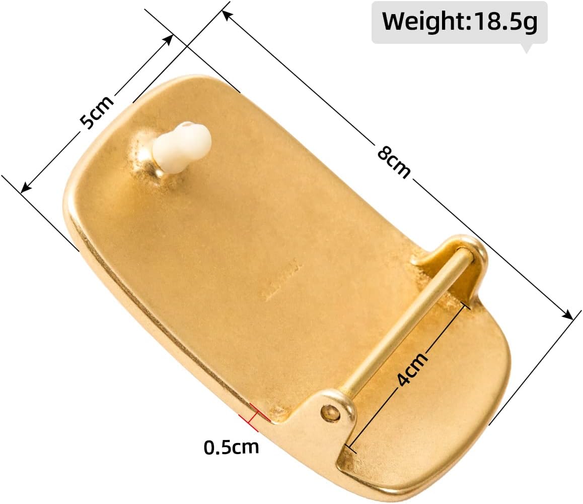 WUTA Brass Buckles for Leather Solid Brass Belt Buckle Strap Center Pin Style Heel Bar DIY Leathercraft Hardware - Image 2