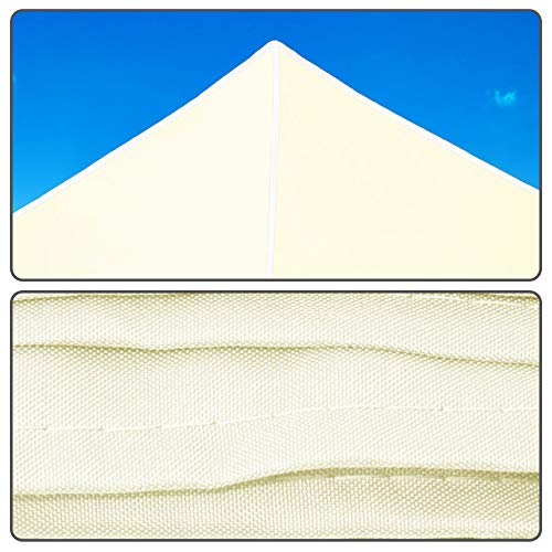 STRONG CAMEL Ez pop Up Canopy Replacement Top for 10'X10' Gazebo Canopy Cover Patio Sunshade plyester-Ecru Color