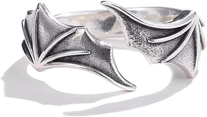 Ring 2x Classic Simple Angel Demon Wing Couple Rings Set Ins Retro for Creative Opening Adjustable Ring For Teen Girls