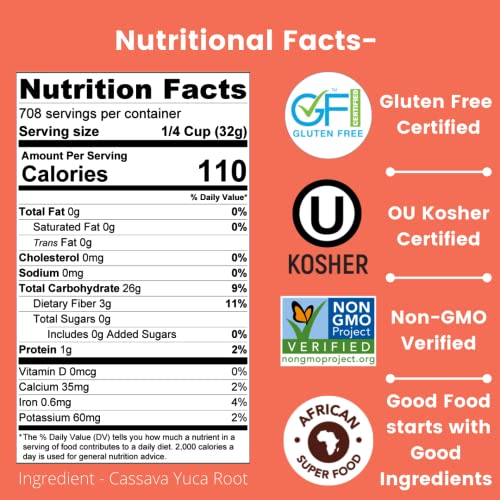 Iya Foods Cassava Flour - all purpose flour, Grain-Free, Non-GMO & Kosher verified - Multi purpose wheat flour substitute; Made From 100% Yuca Root - Zero Additives & Preservatives - 50lb Pack - Thumbnail 3