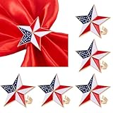 APTWOW 4th of July Patriotic Napkin Rings Set of 6, Gold Star Napkin Holder for 250th Anniversary Independence Day Napkin Ring America Napkin Ring for Dining Table Decor