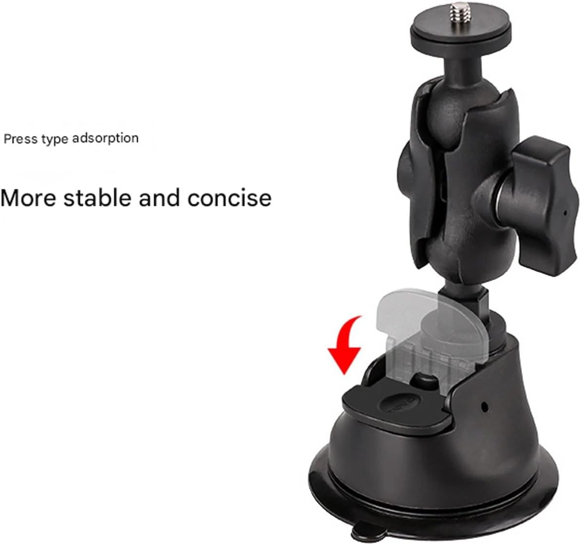 Car Suction Cup Mount Bracket, 11-44 Inch Extendable Selfie Stick, 360° Rotation 3 Strong Suction Cups Camera Holder for Action Cameras
