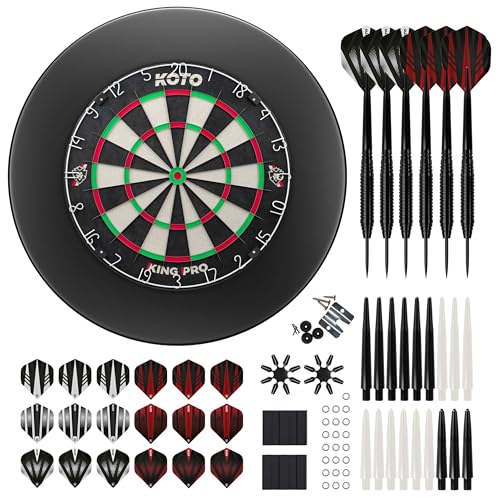 KOTO - King Pro Edition Dartscheibe Schwarz Incl. Surround &...