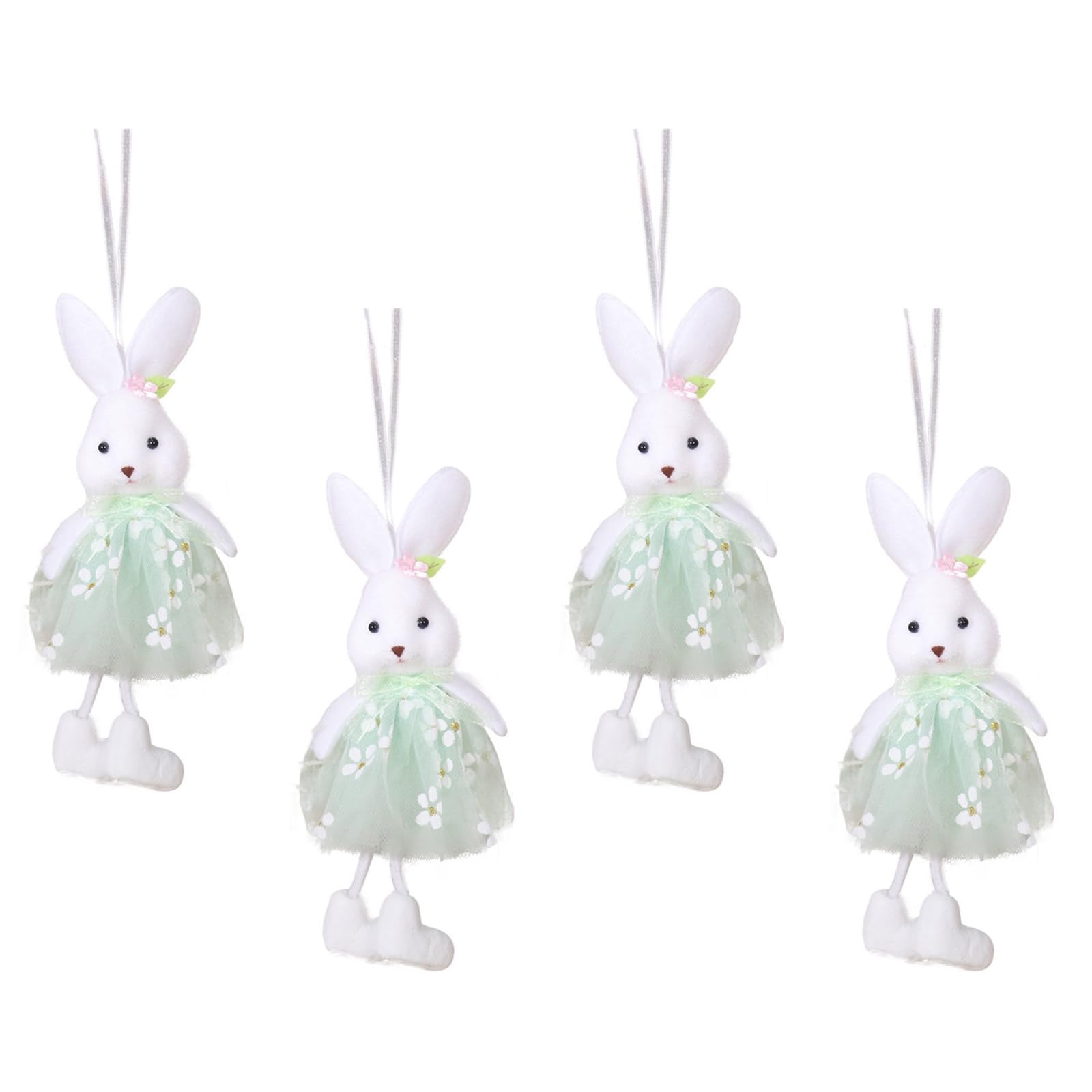 Tfaoys Green 4Pcs Holiday Bunnies Hanging Ornaments Loves Dress Bunnies Figurines Toy For Home And Decoration Decorations