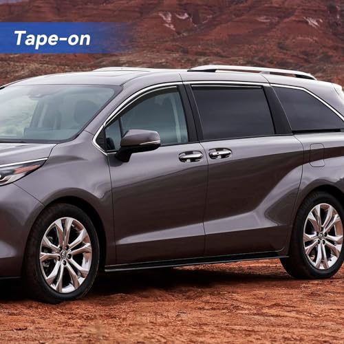 Image of Window Visors Rain Guards for 2021 2022 2023 2024 2025 2026 Toyota Sienna, Out-Channel Window Vent Wind Deflectors Visors Shades for 21 22 23 24 25 26 Sienna