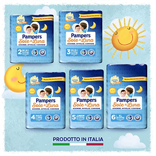 Pampers Sole e Luna Pannolini Maxi, Bambini Unisex, Taglia 4 (7-18 kg), 136 Pannolini - 7