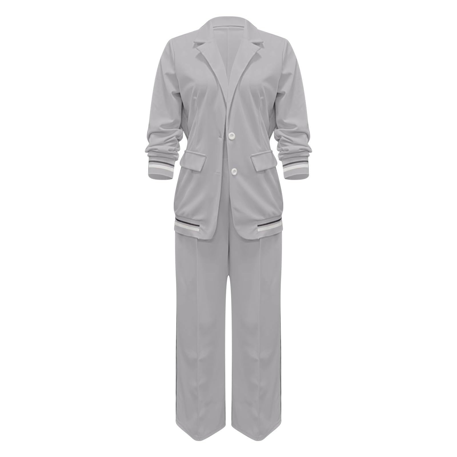 Generico Tailleur Mujer Elegantes Dos Piezas Ropa Con Revers Y Botones Casual Completo Slim Fit Mangas Largas Pantalones Y Chaqueta Conjunto Trabajo Ligero Para Oficina Negocios Y Ocasiones Formales