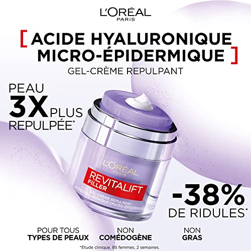 Soin Visage Gel Crème Repulpant Acide Hyaluronique Revitalift Filler 'oreal Paris Le Pot De 50ml - vue 5