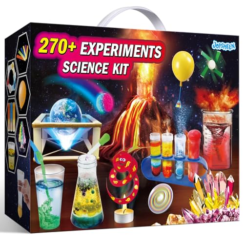 JOPSHEEN 270+ Experimente Kits für Kinder, Chemie-Set, Experimentierkasten Spielzeug Jungen Geschenke, Vulkan Chemiebaukasten, Kristall, Physik Wissenschaft Projekt