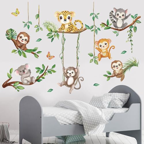 Vinilos decorativos de animales de la selva para pared miniatura 5