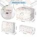 senbowe Floral Makeup Bag, 3 Pack Large Cotton Quilted Makeup Bag Set, Cute Floral Coquette Aesthetic Toiletry Bag Make Up Cosmetic Bag for Women, Toiletry Travel Make Up Organizer Bag
