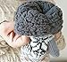 YAN & LEI Women's Knitted Snowflake Mittens Gloves with Elastic Cuffs for Winter Color Grey