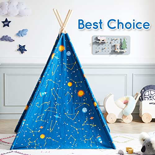 Asweets Kids Teepee Tent-64''X 43''X 43'',Large Happy Hut Galaxy Space Kids Tent Indoor Outdoor Playhouse Tents For Boys And Girls Indian Teepee With Portable Play Tent Storage Bag (Starry Sky) #TOP5