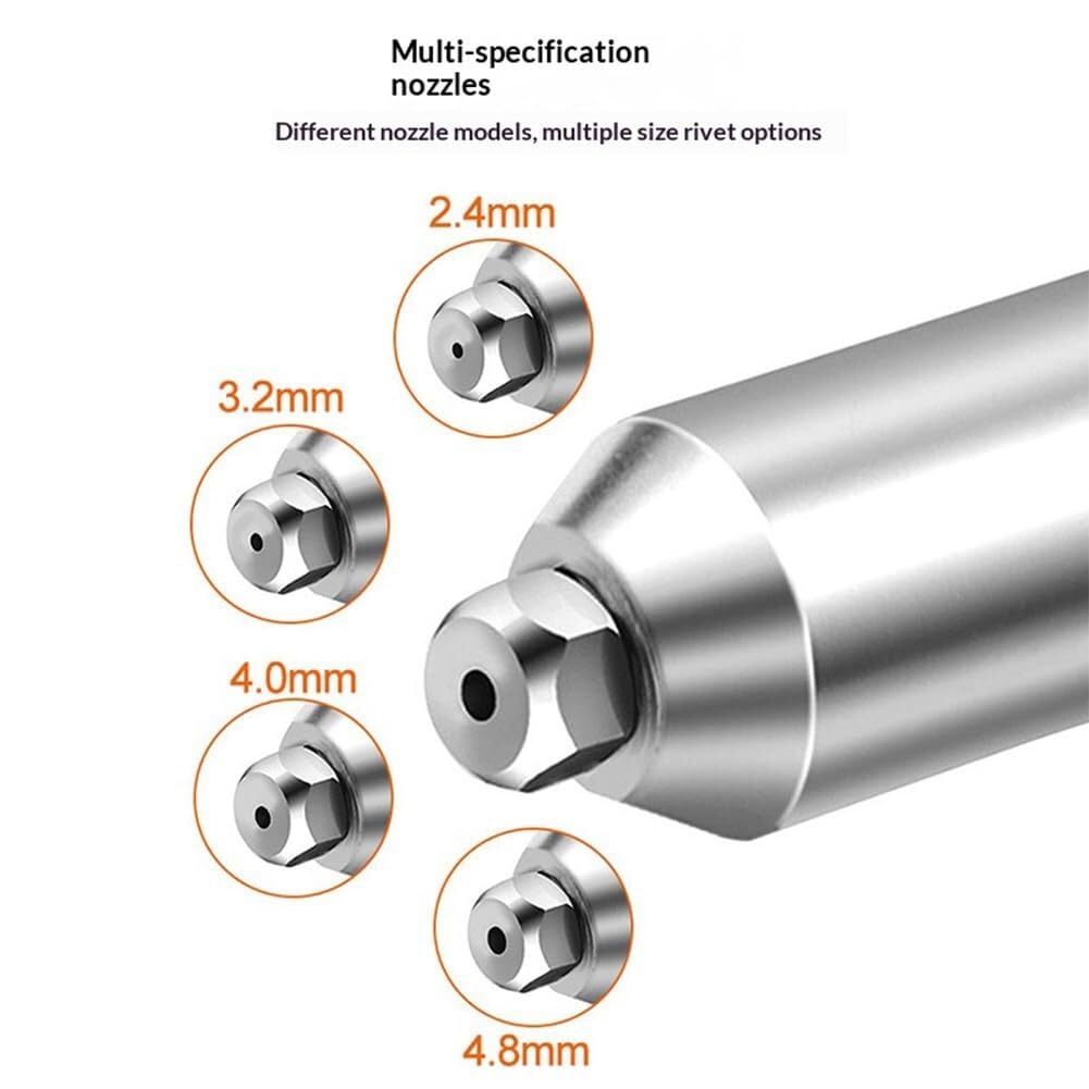 Kit D'adaptateur De Pistolet À Riveter Électrique Professionnel For Perceuse – Poseur D'écrous 4 Têtes Avec Poignée Ergonomique(1Pc)