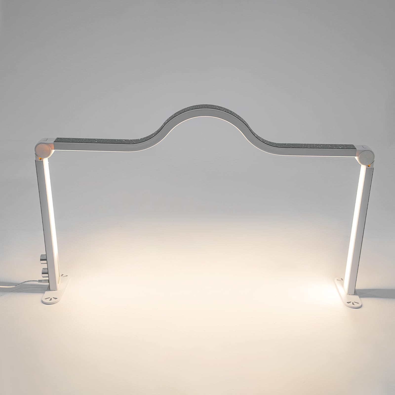 Półksiężyc lampa stołowa LED do paznokci, 48 W, światło rzęs, lampa biurkowa do manicure, lampa stołowa, ściemniana, 3000-6000 K, składana lampa LED na stół do paznokci, lampa do pięknego rzęs