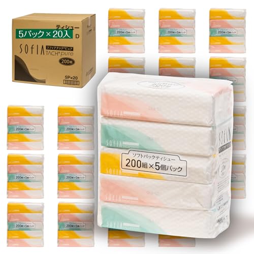 SOFIA TACH pure �\�t�g�p�b�N�e�B�V���[ 200W×5��×20�p�b�N�y100���� �܂Ƃߔ��� �P�[�X����z