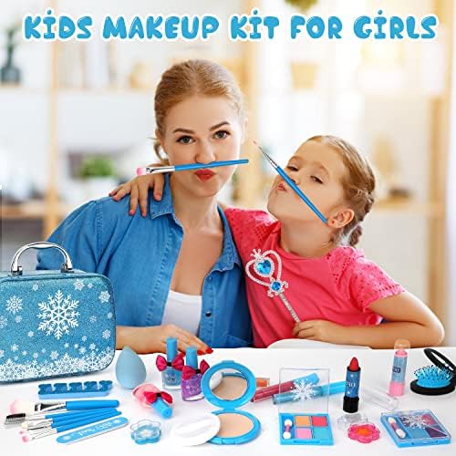 Flybay Kids Makeup Sets for Girls, Washable Kids Make Up Kit Girls Toys, Childrens Make Up Sets for Girls, Real Girls Makeup Set Kids Toys, Christmas Birthday Gifts for 3 4 5 6 7 8 9 10 Year Old Girl