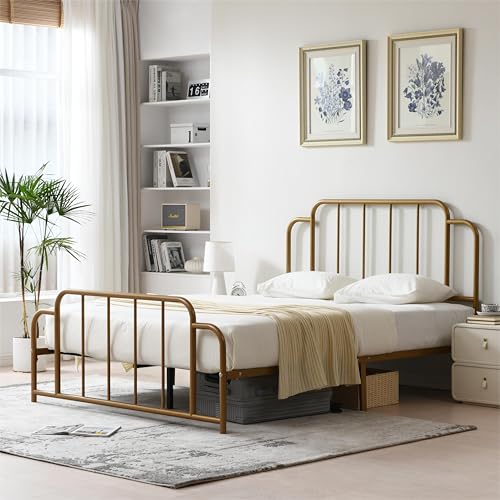Pinju 203 Metal Platform Bed Frame With Headboard And Footboard, Classic Style, Sturdy Metal Slats, No Box Spring Needed, Easy Installation cover