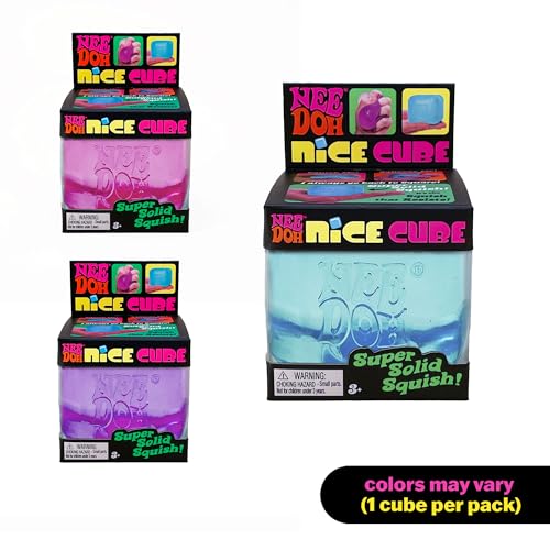 schylling needoh nice cube - sensory squeeze toy with super solid squish - 22534 cube - color may vary pack of 1